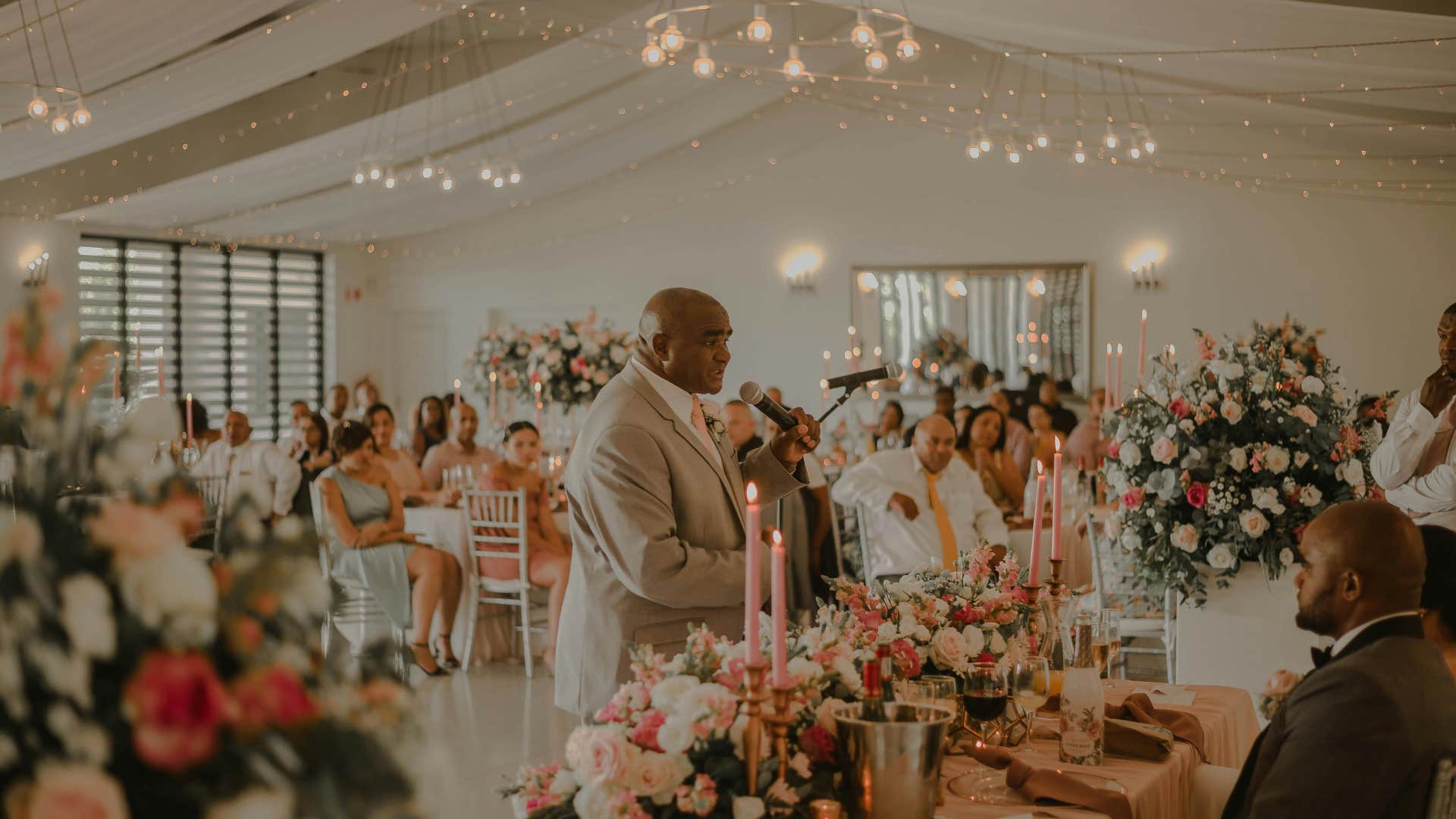 man who would never be caught crying it out during wedding toast