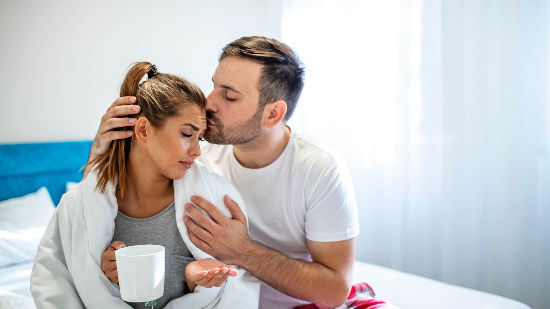 woman who is with the right person and feels comfortable getting sick