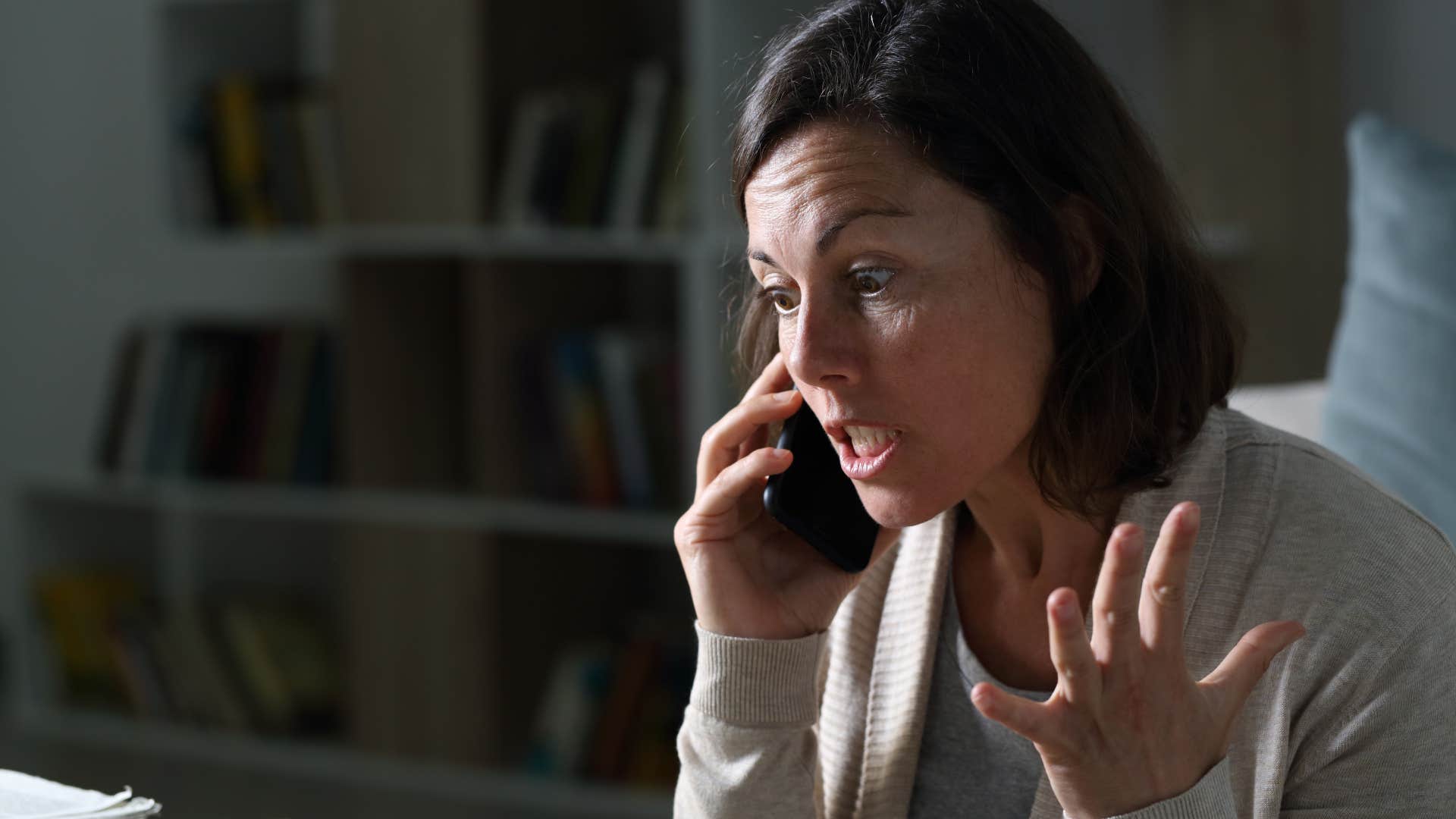 woman complaining on the phone