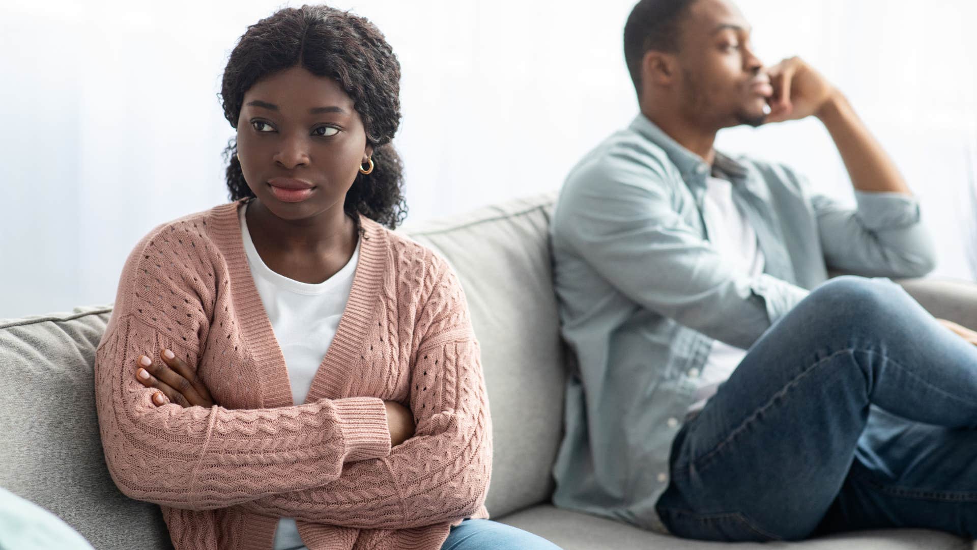 unhappy couple who can't get things right where one of them writes off the others goals