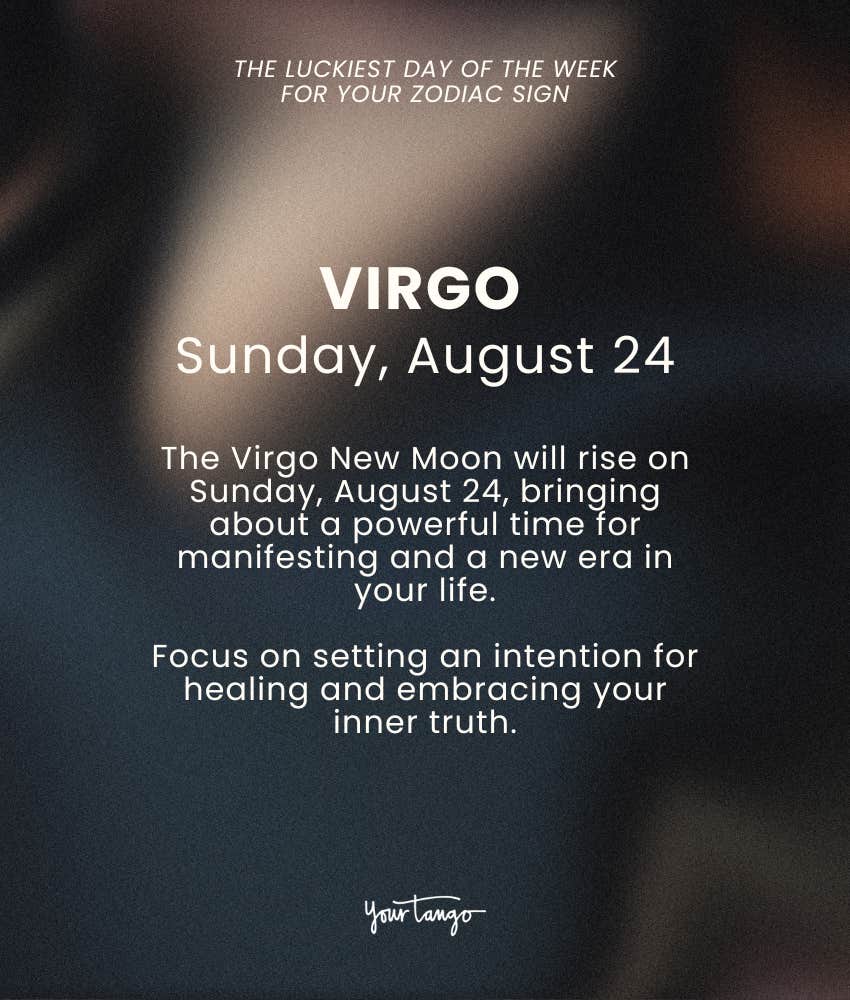 virgo zodiac sign luckiest day week august 18 24 2025