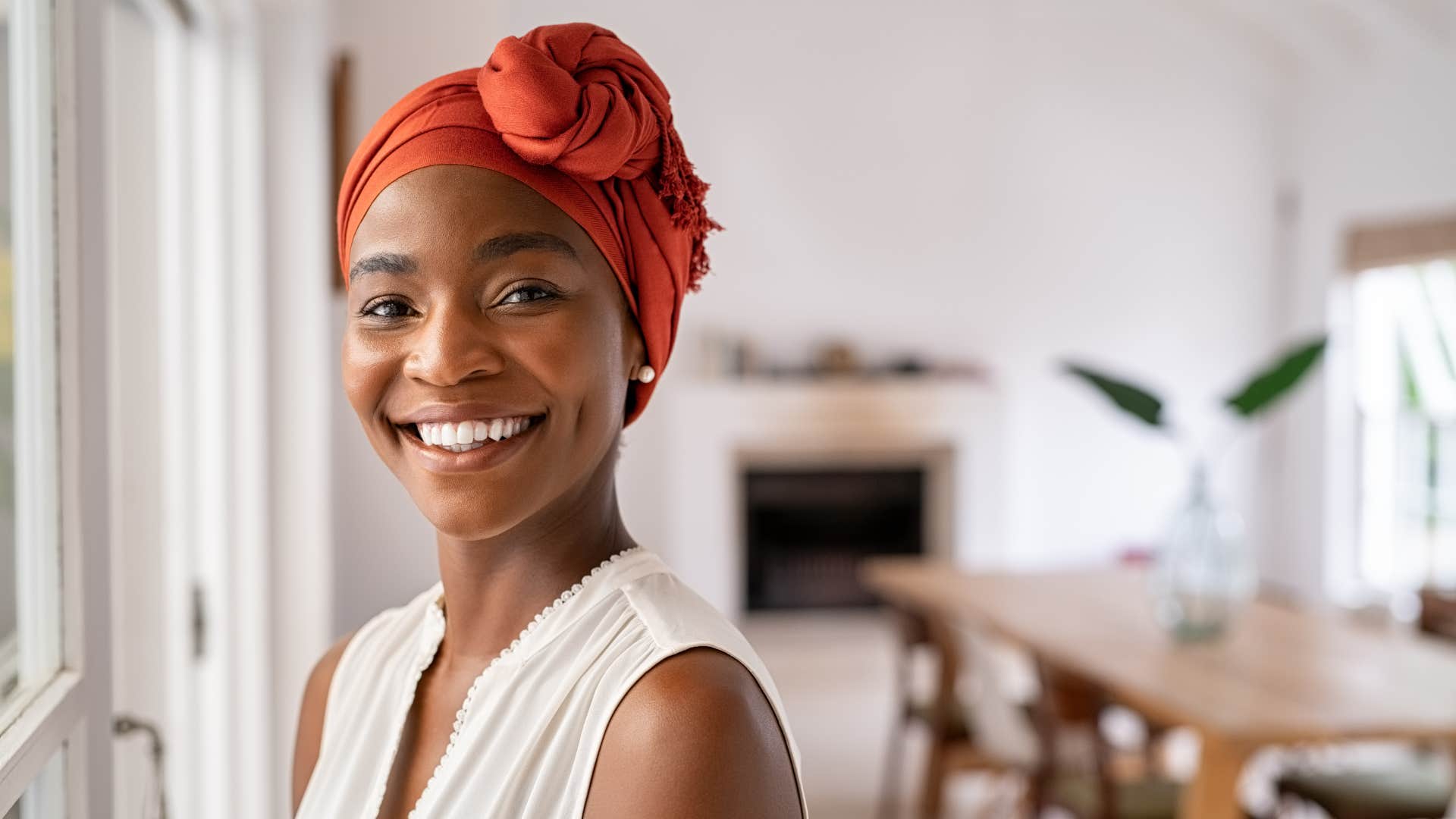 empowered woman smiling confidently