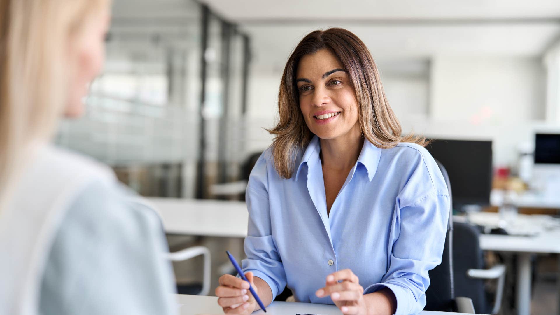 woman who is putting a rude person back in their place by setting intention