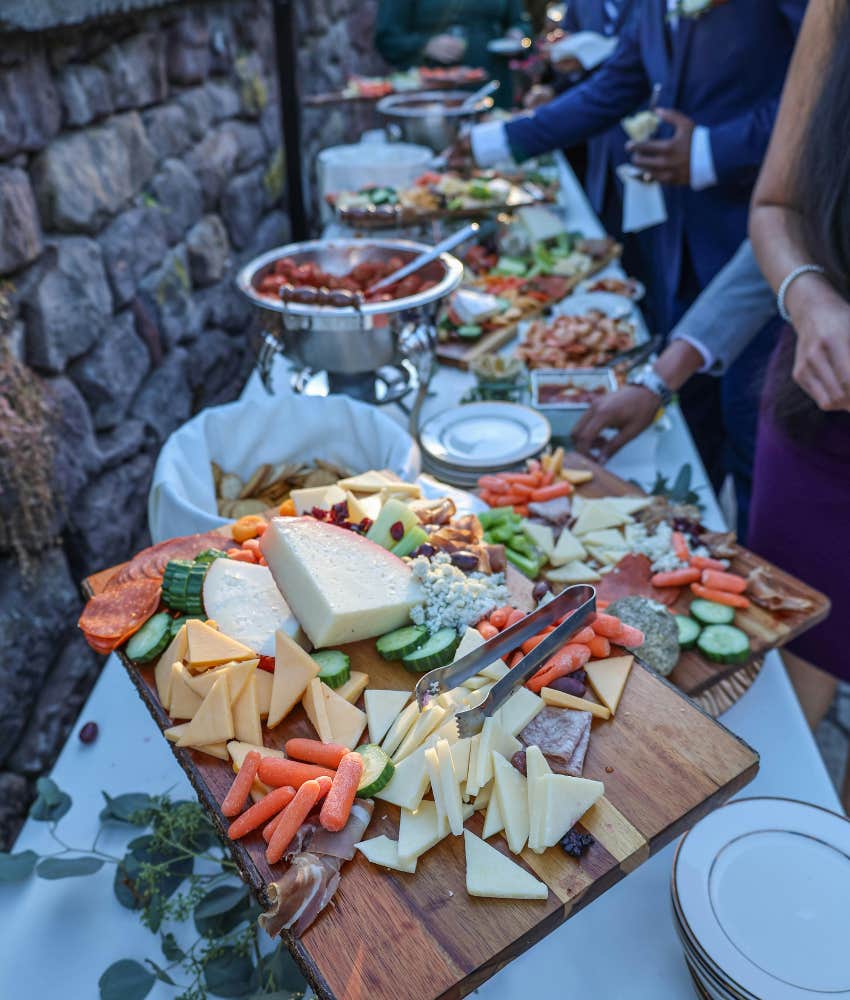 Wedding guests who had to pay for a plate to eat at the buffet