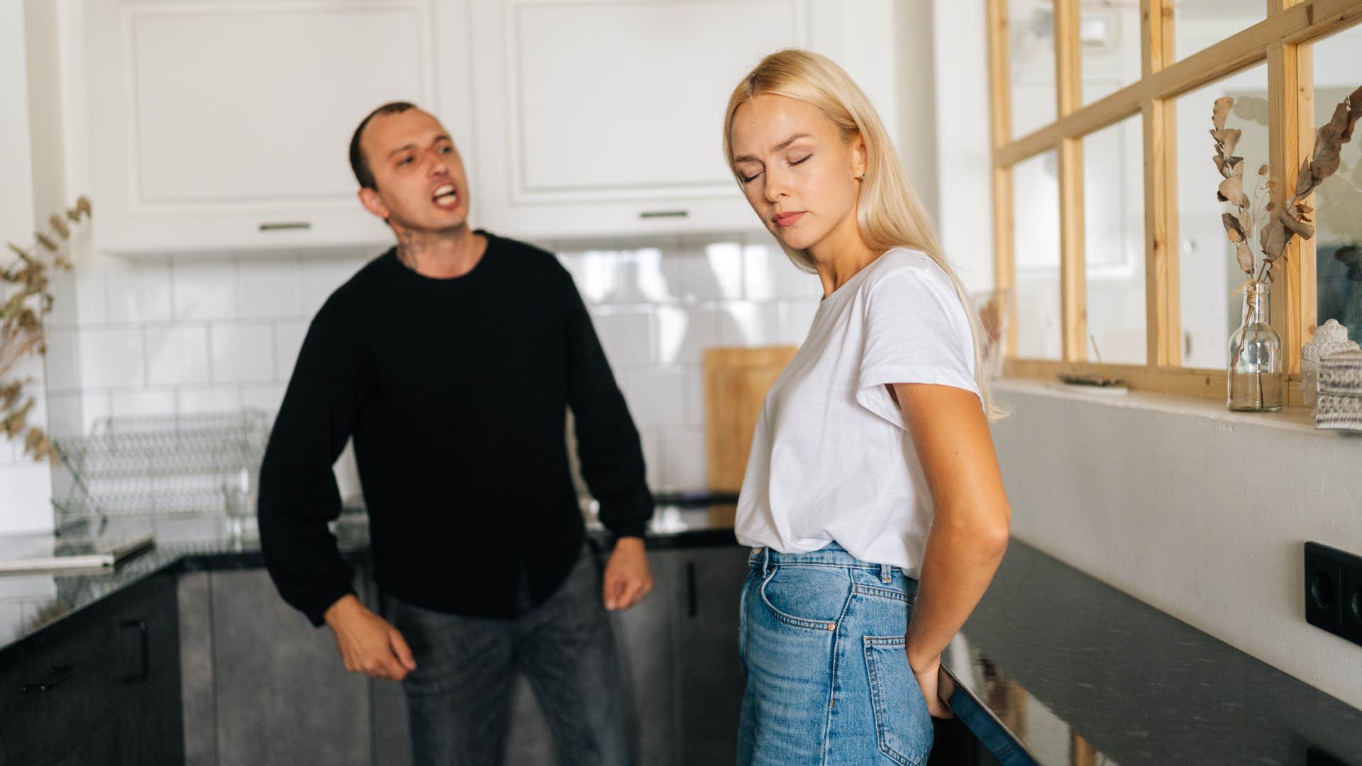 woman with a high level of self-respect not tolerating man who asks for favors