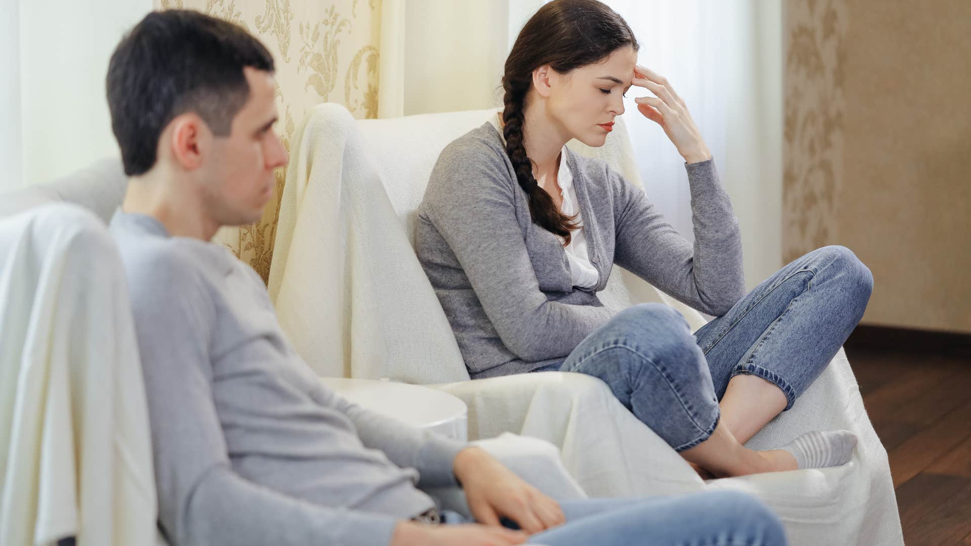 woman with a high level of self-respect not tolerating man who pours his heart out and then rushes off