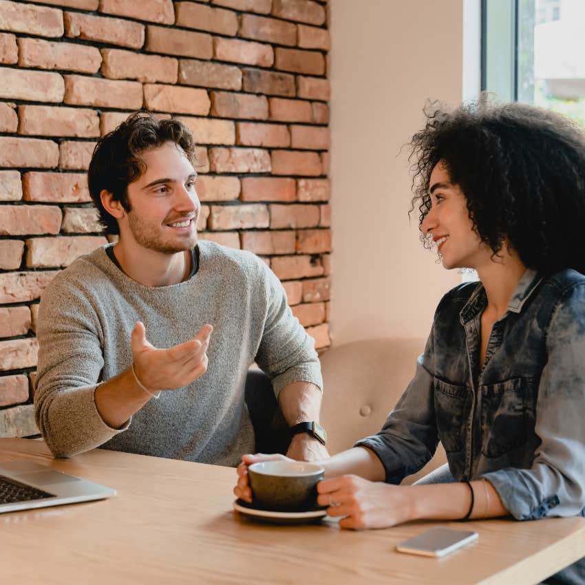 woman who is deeply magnetic as she asks man for his opinion