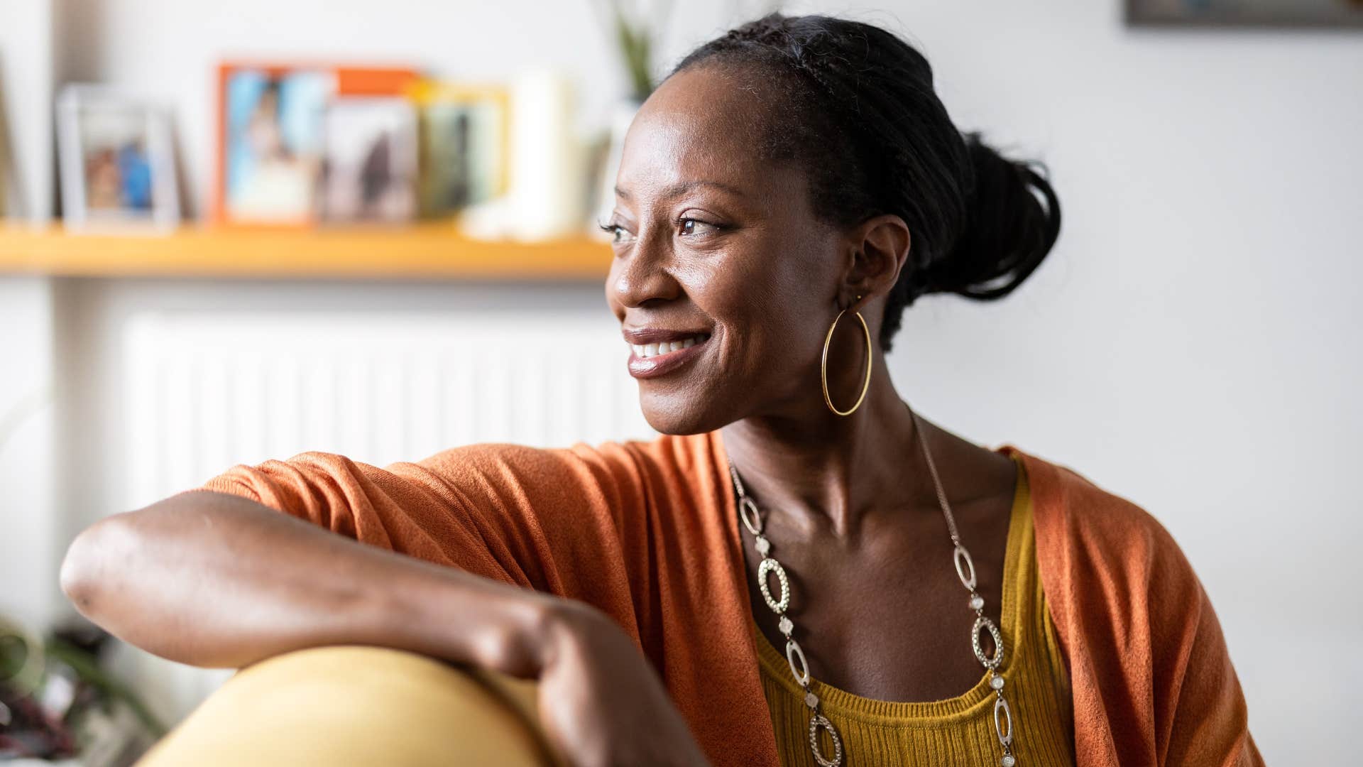 an older woman has given up obsessing over her age the older she gets