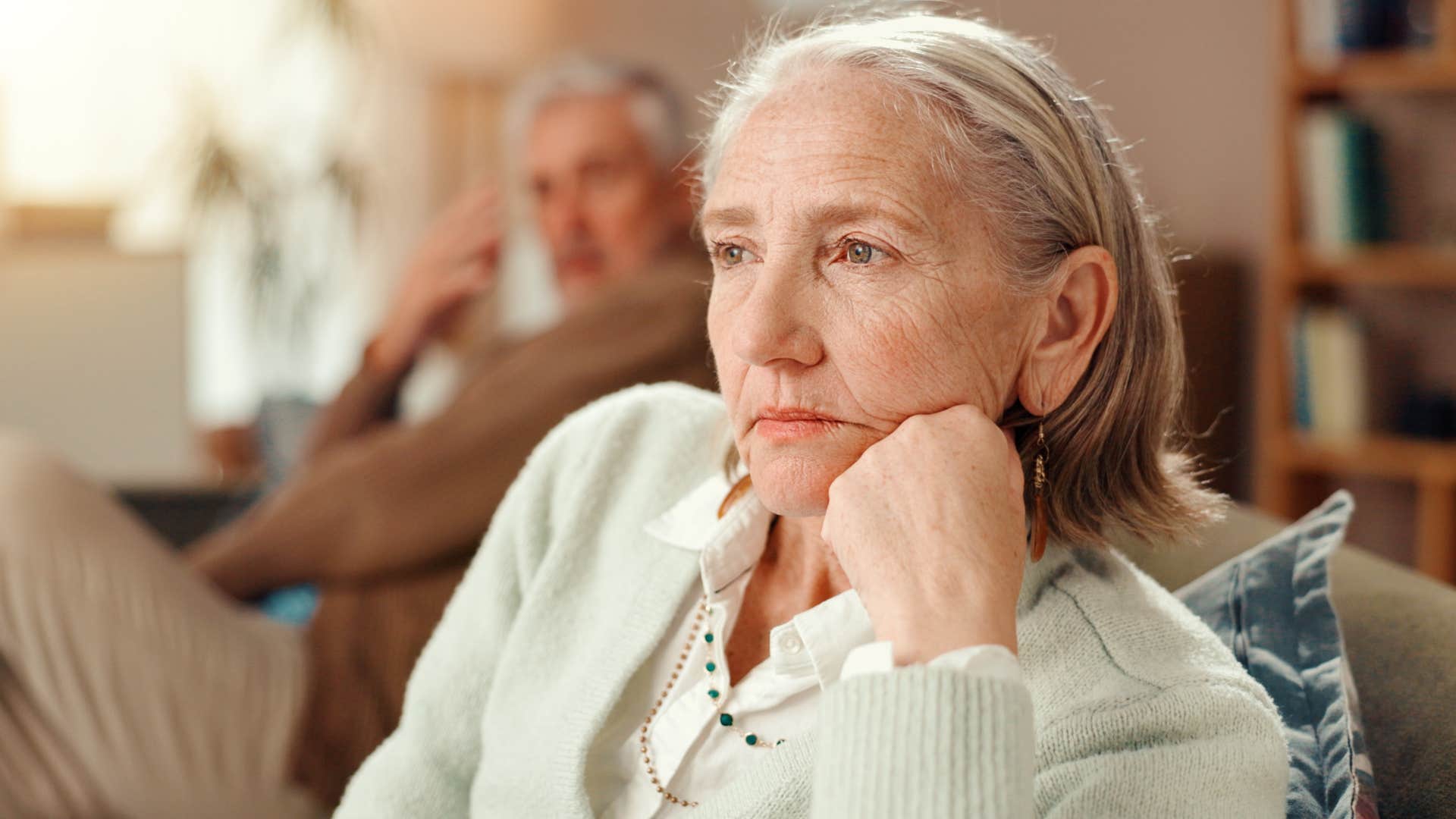 Woman who acts passive-aggressive about everything turned away from her husband.