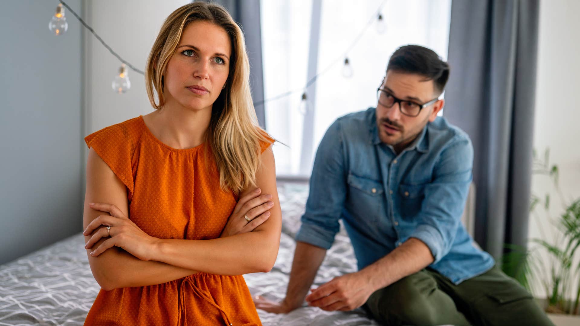 Woman who can stop saying thank you turned away from her husband.