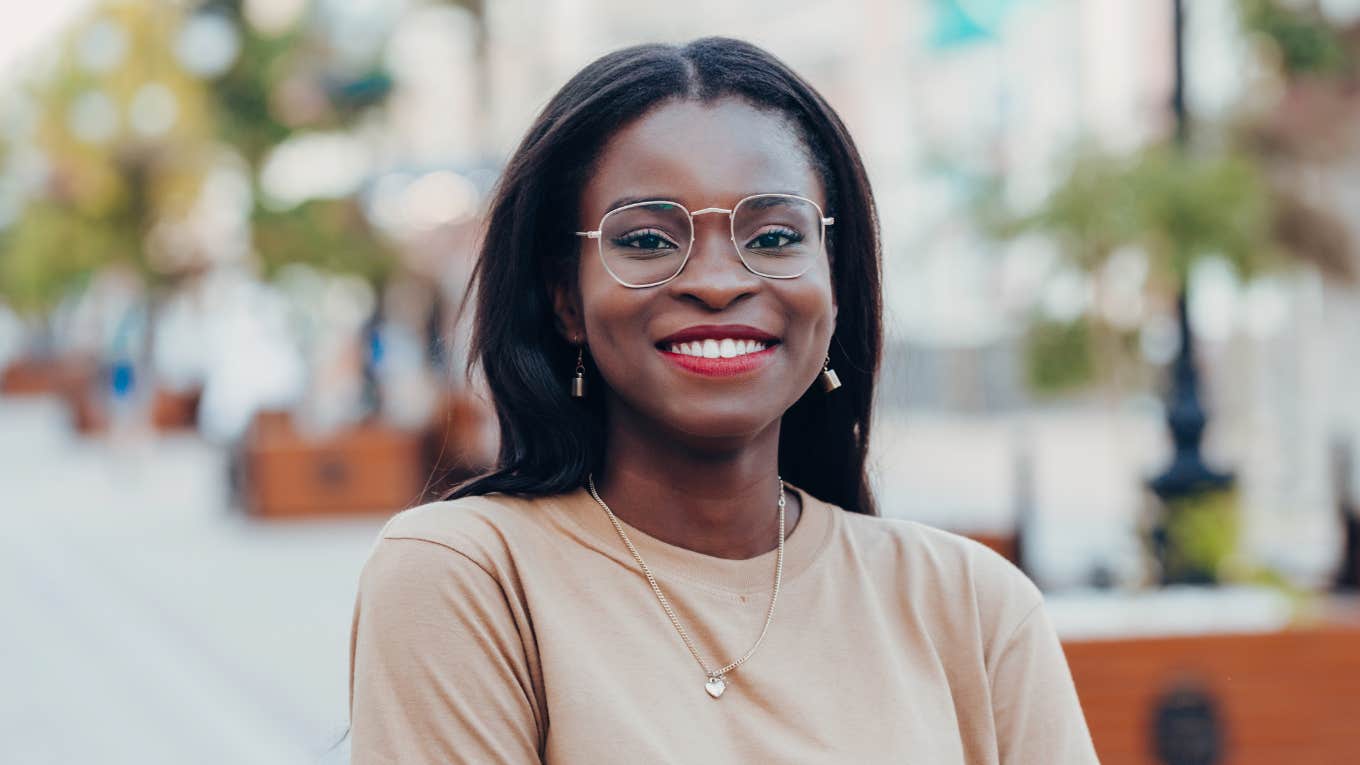 authentic young woman smiling