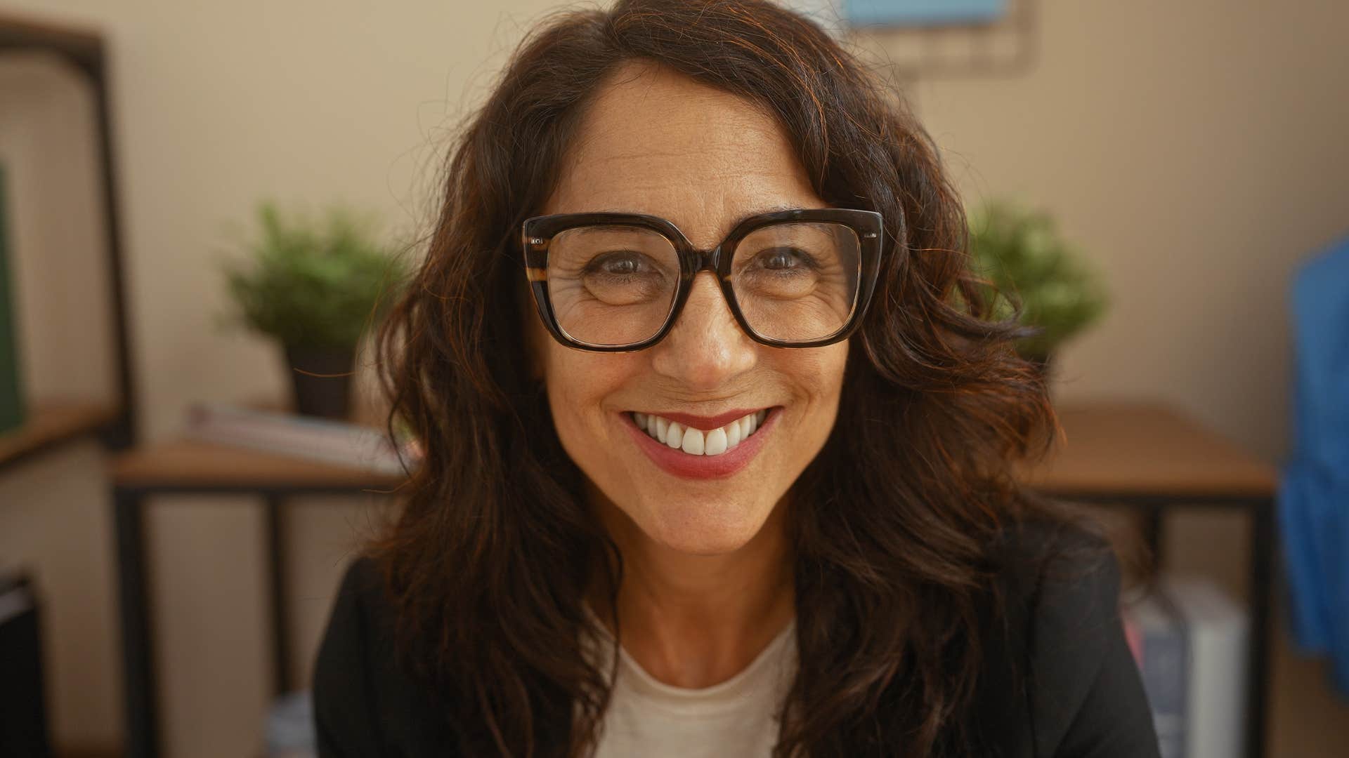 woman who cares more about authenticity smiling