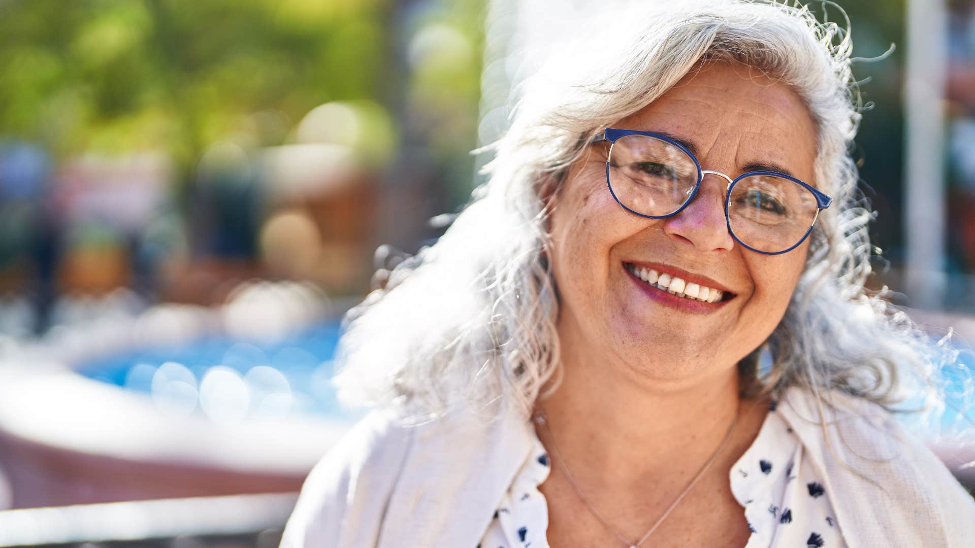 woman who's tired of drama smiling happily