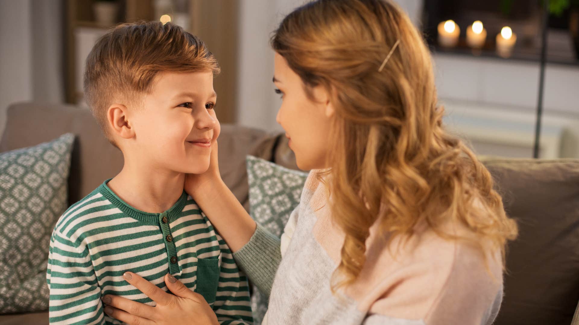 Woman who gave great timely advice talking to her son.