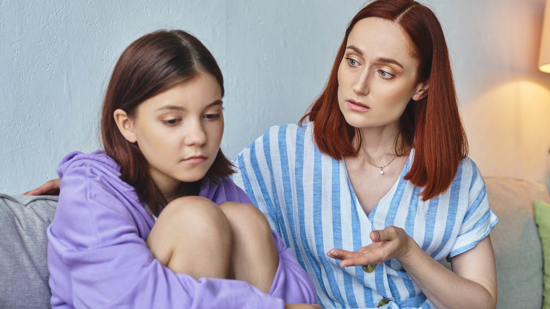 Woman who said "no" regularly talking to her teenage daughter.