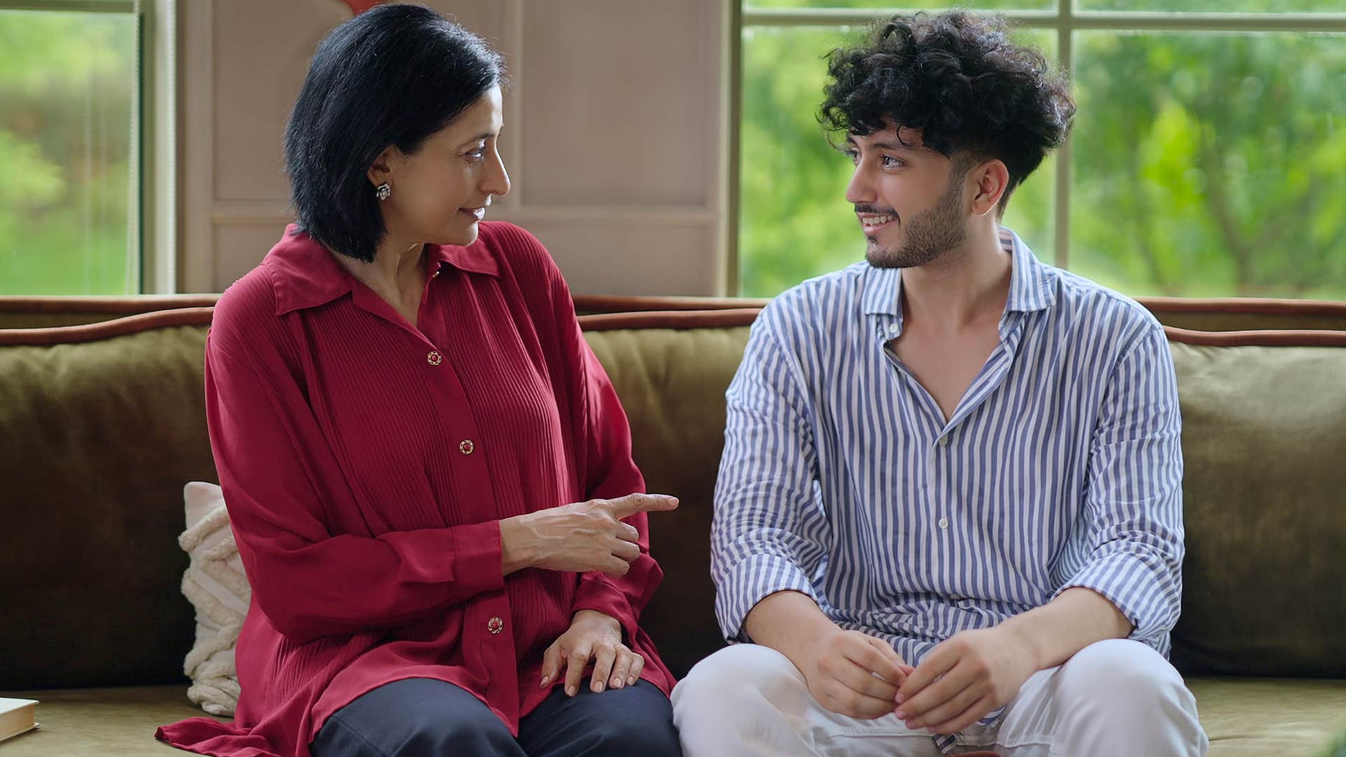 Woman who trusted her gut talking to her teenage son.