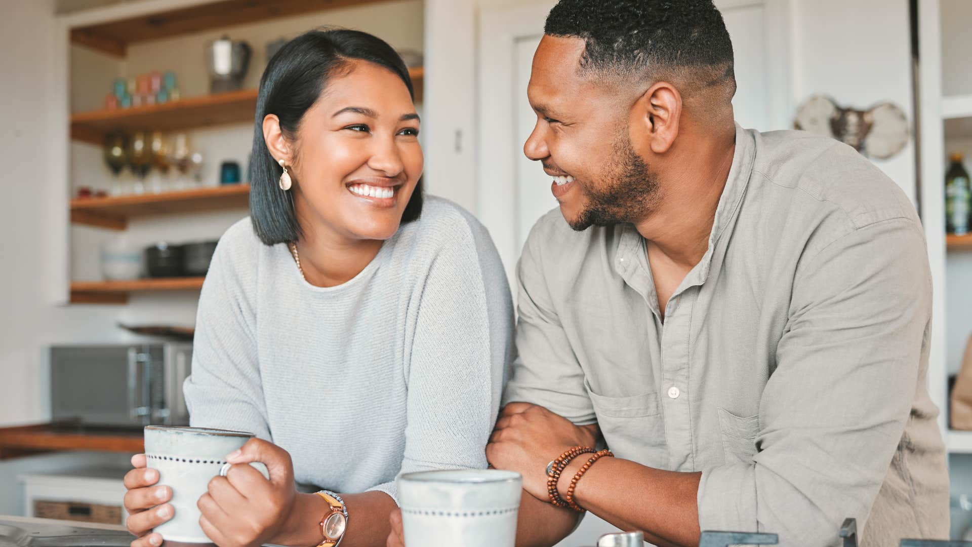 Man has the hard conversations with his partner.