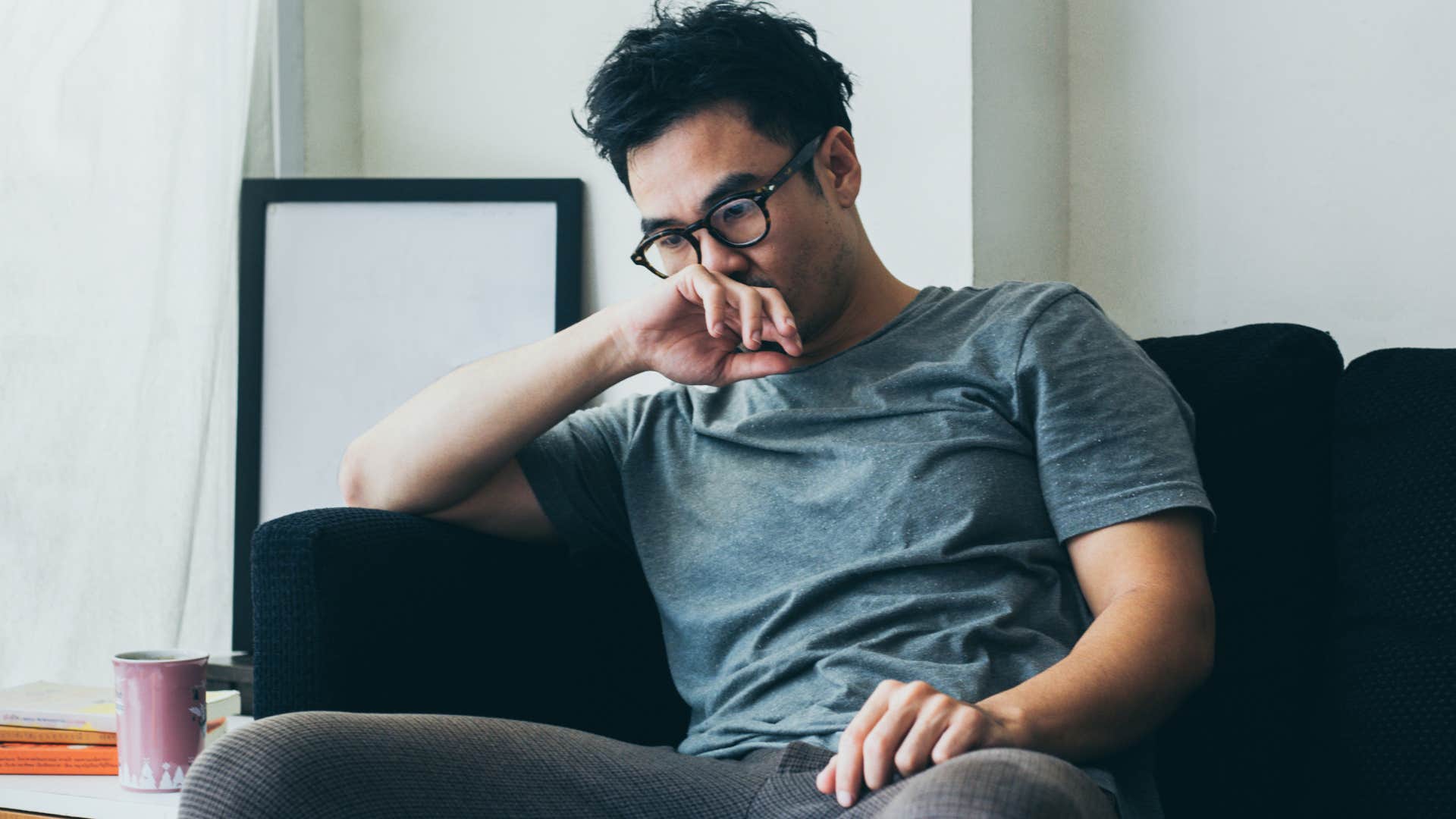 sad man looking for someone to save him