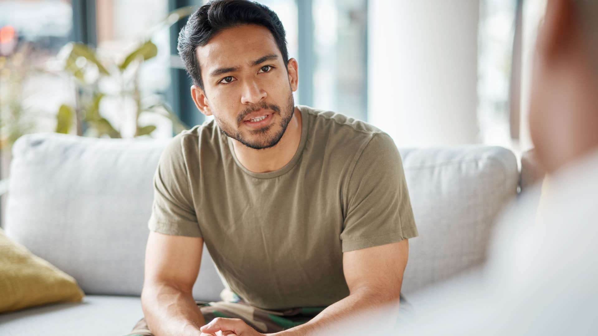 entitled angry man saying I don't have time for this to a friend