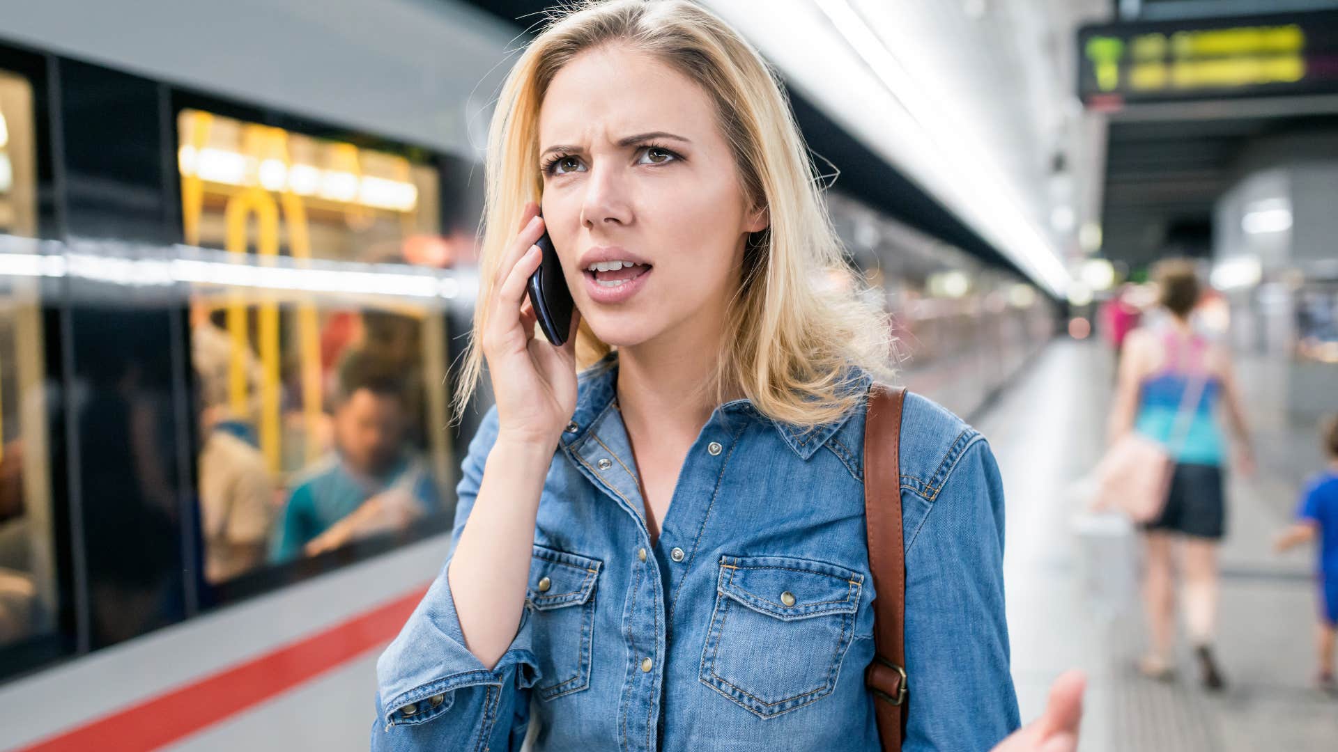 entitled woman on the phone saying I don't take no for an answer