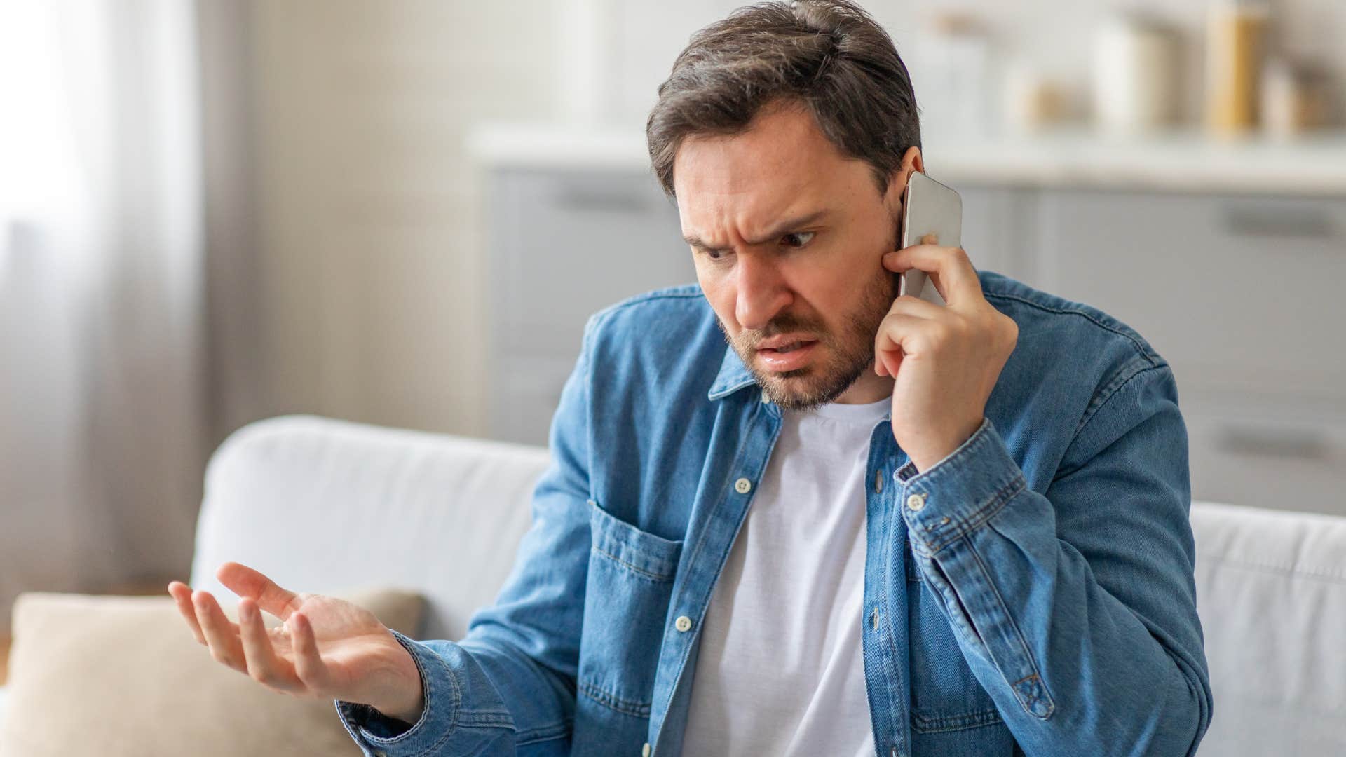 entitled man angry on the phone saying I shouldn't have to explain myself