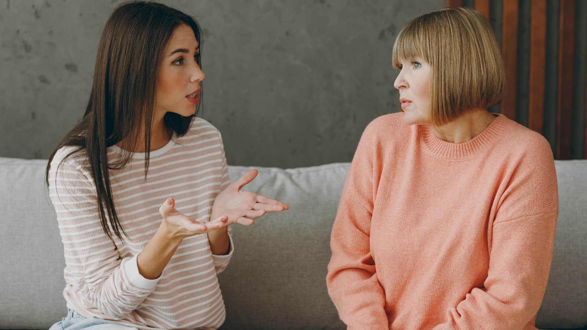 woman asking upset mom Why are you making this so difficult for me