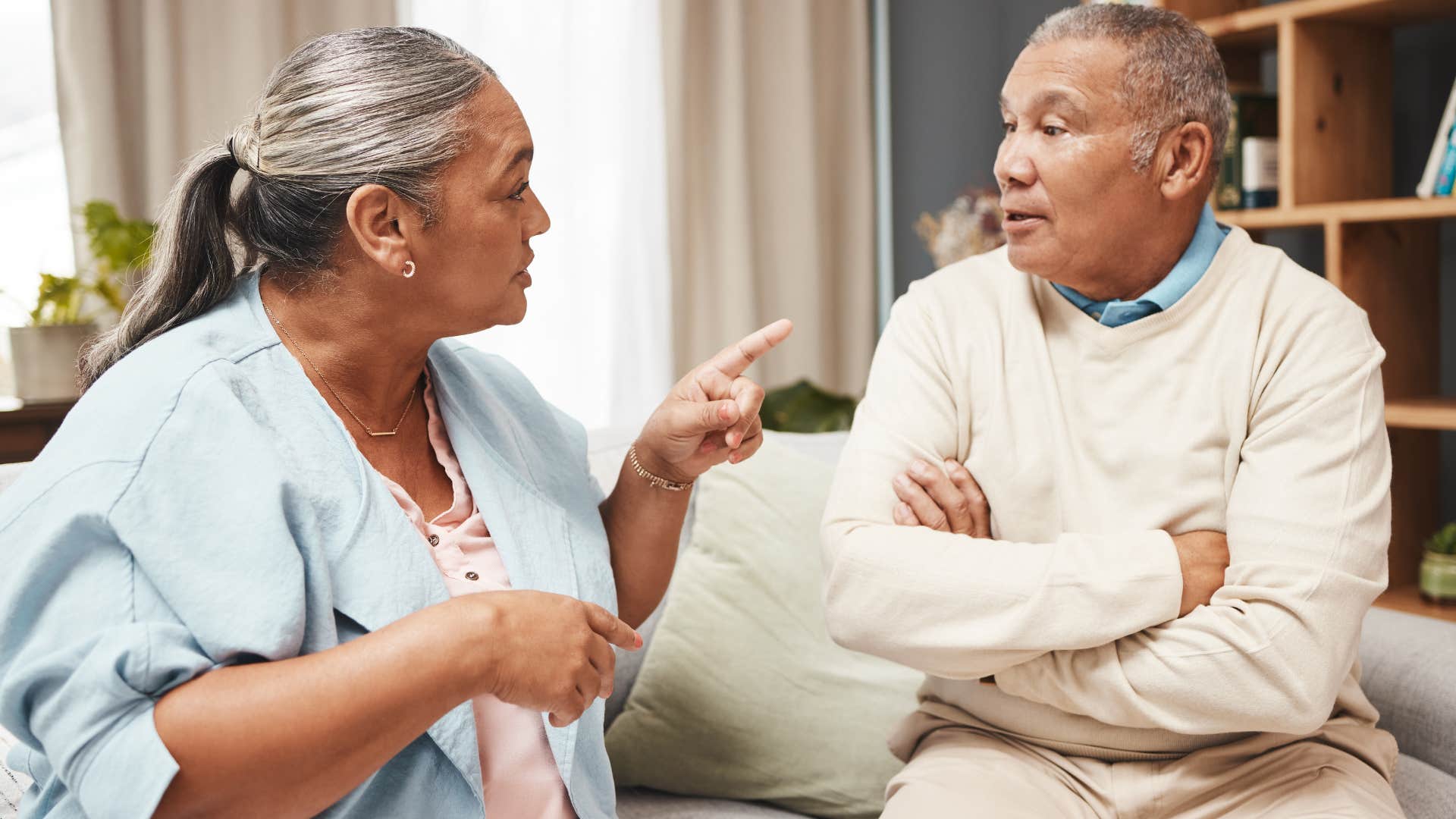 entitled woman saying you owe me this to her husband