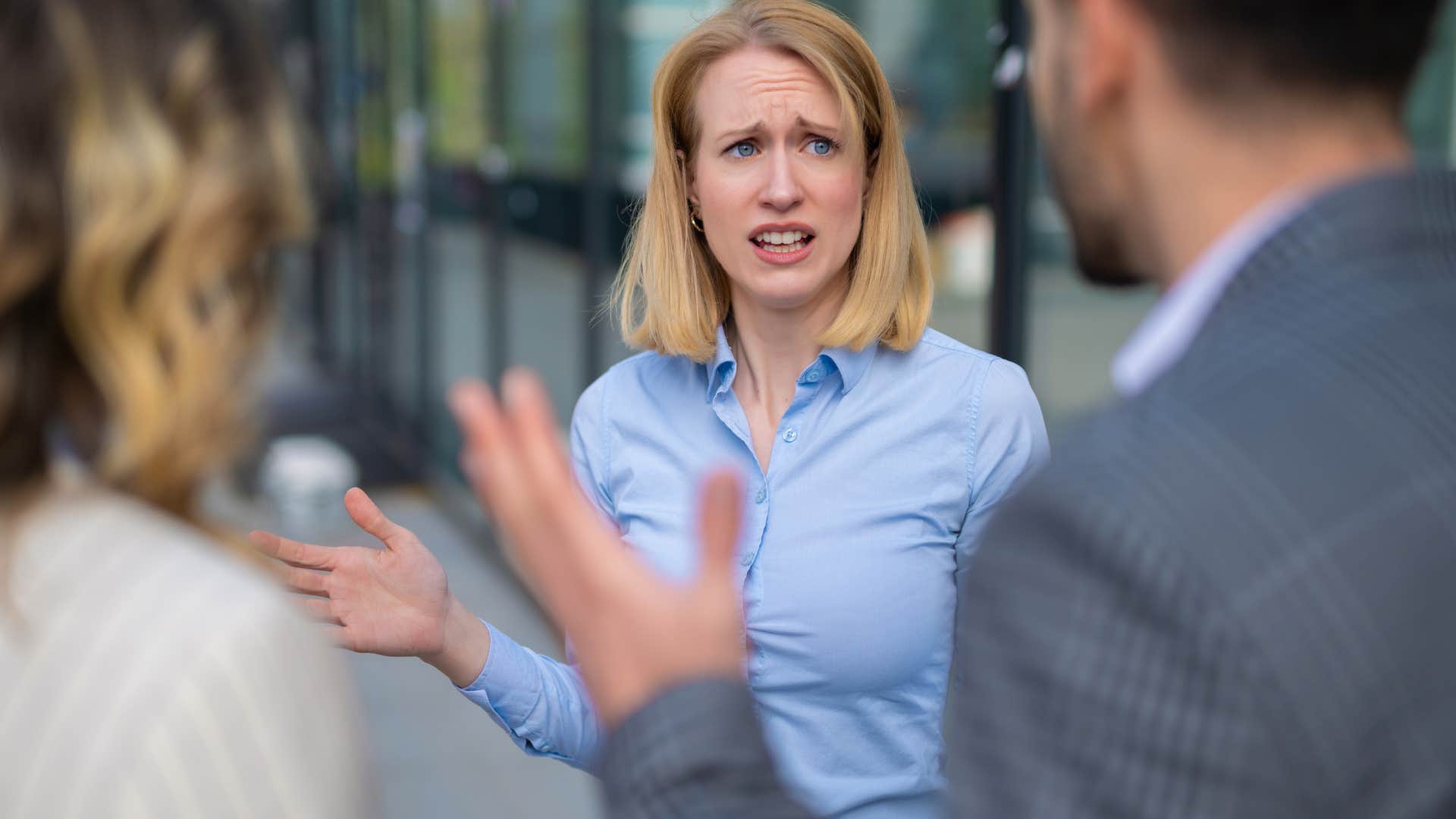 angry woman saying if I wanted you opinion I'd ask to her co-workers