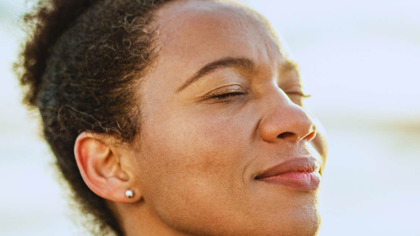 Relaxed woman.