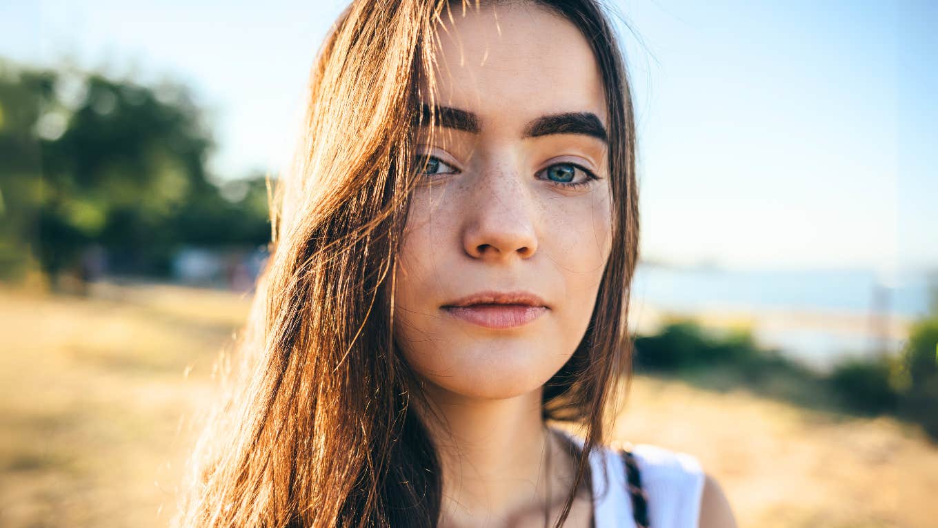 Woman who is naturally calm.