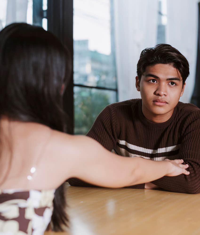 Nervous person on date