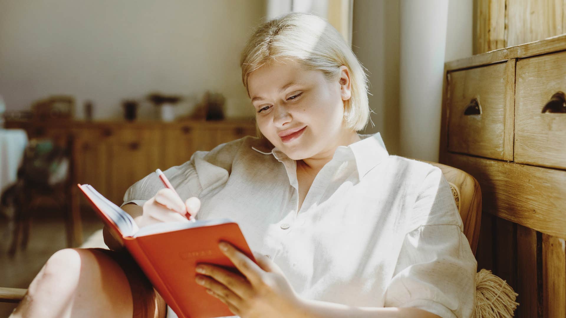 Person reads for self love