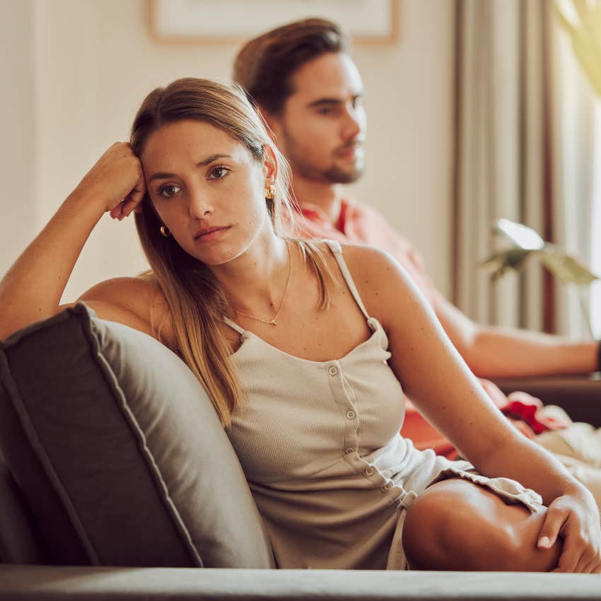 woman who is in a toxic relationship asking herself if she is comfortable expressing herself