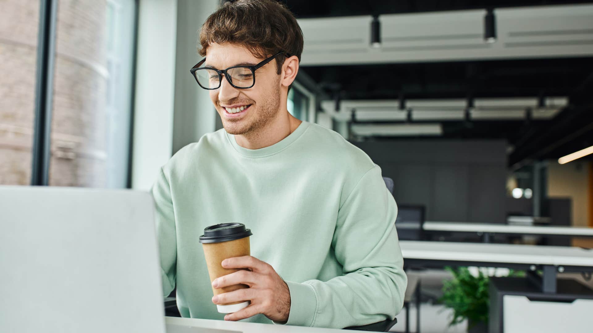 Man wearing casual dress and athleisure at work.