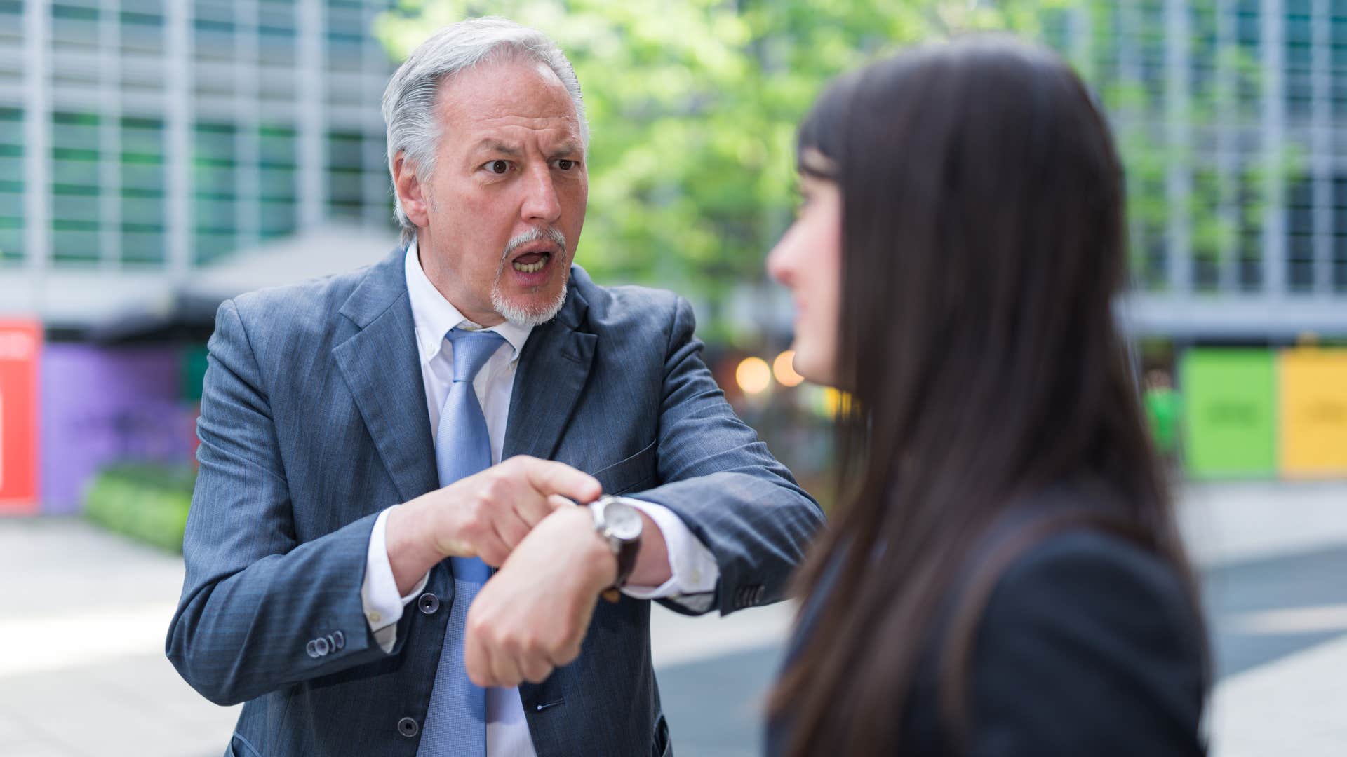 mean boss yelling at employee for urgency