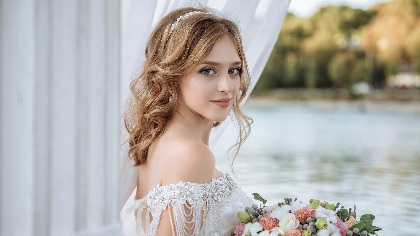 Bride at wedding.