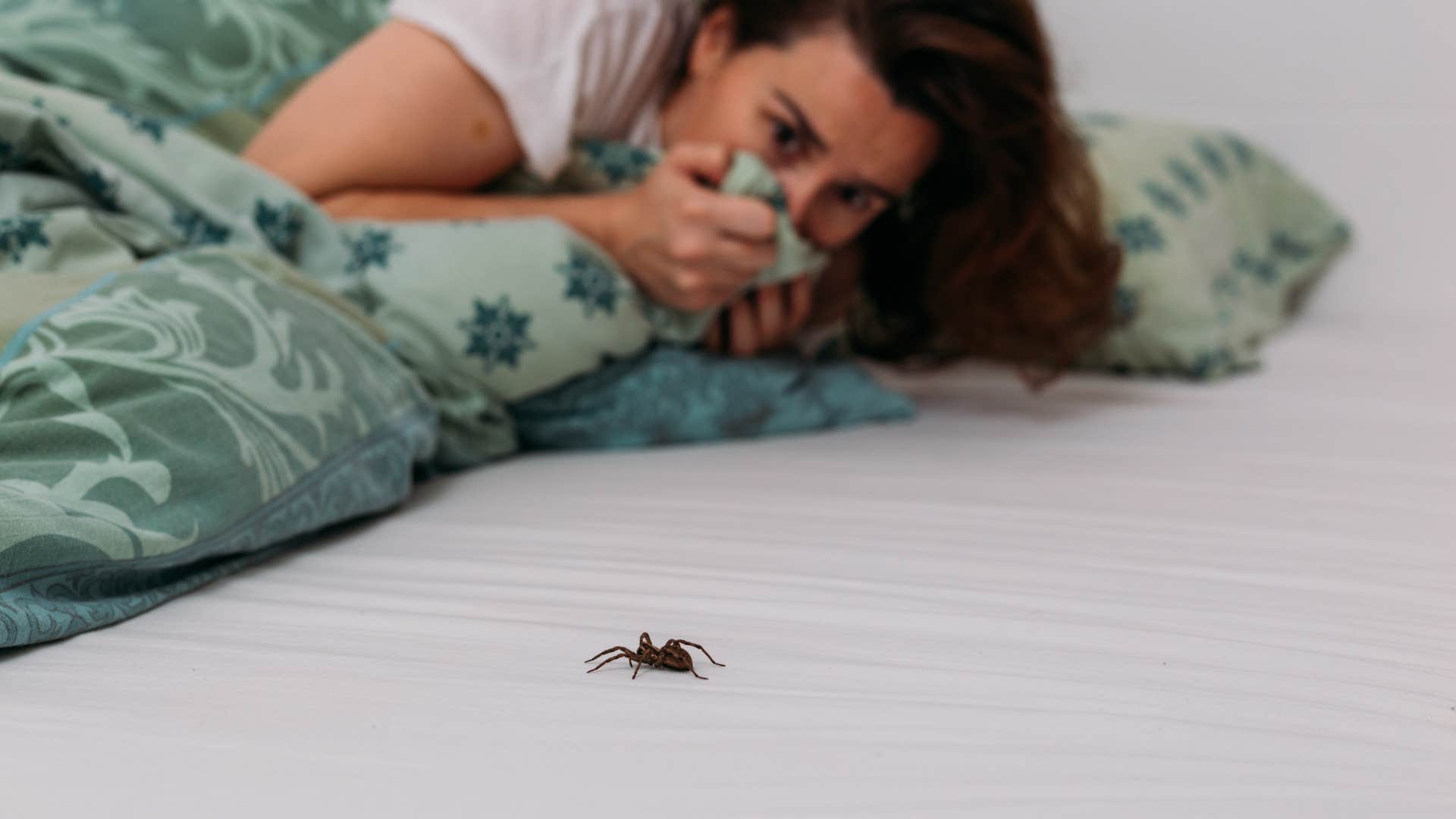woman with the fear of bugs
