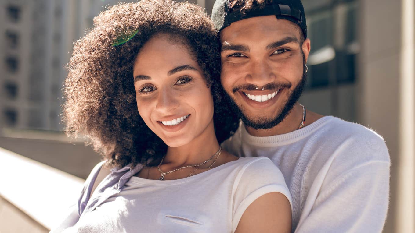 happy couple smiling together