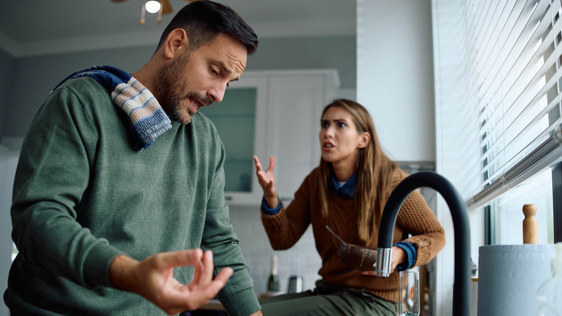 wife waiting for husband to be busy to confront him