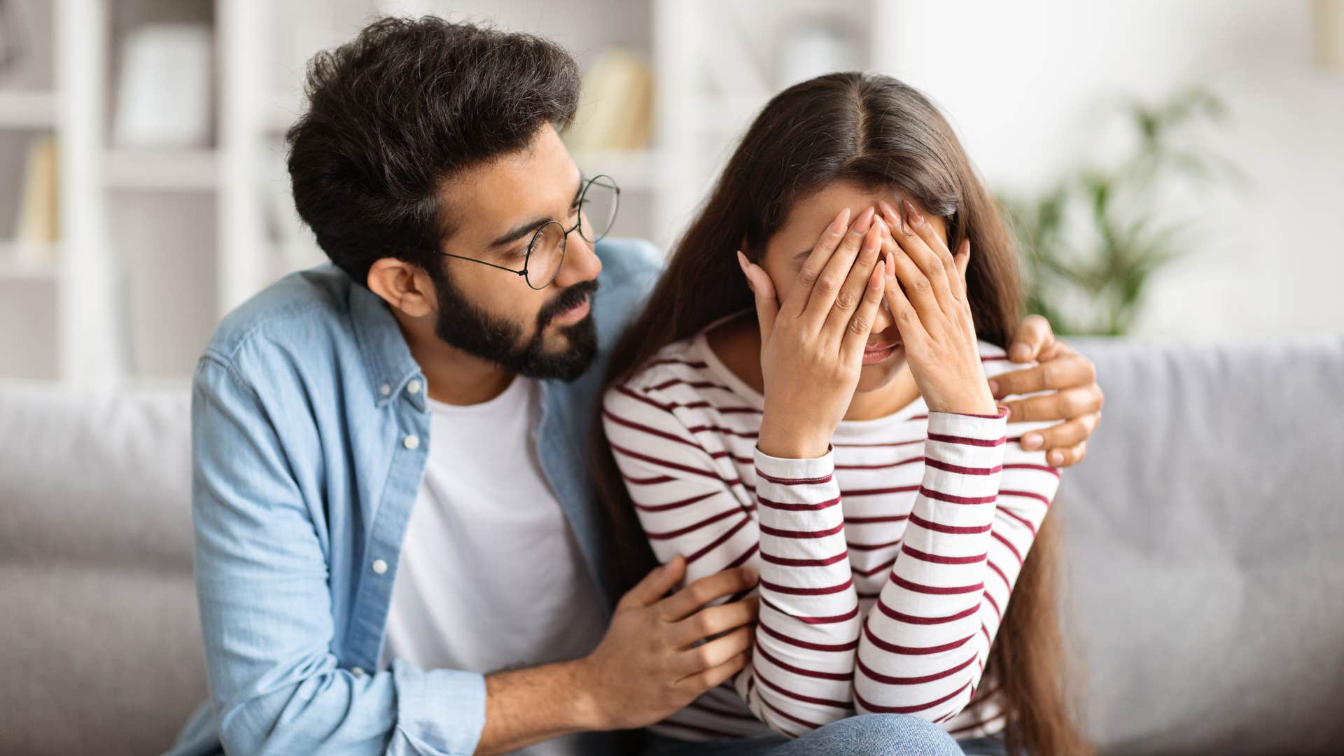 husband being empathetic to wife's needs comforting her