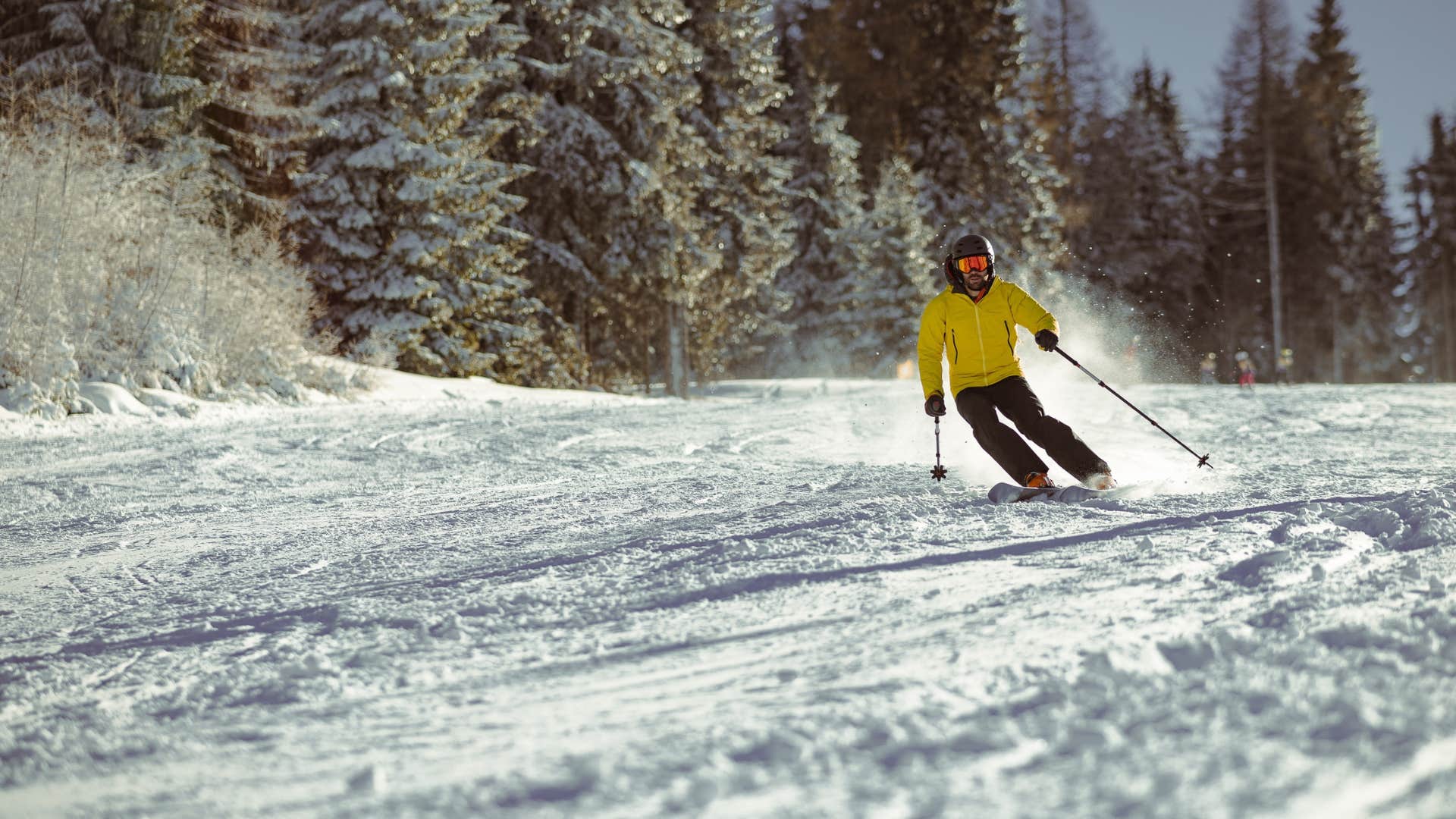 person doing winter sports to keep their spirit warm