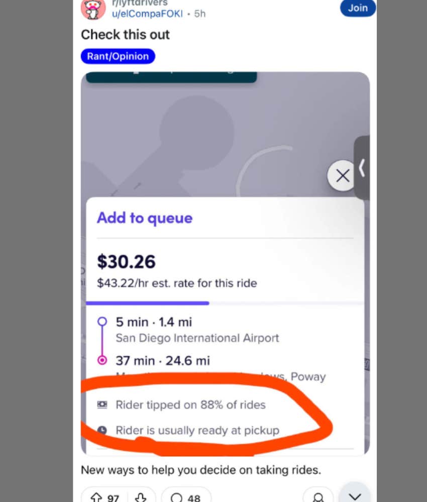 Customer Boycotts Lyft After Realizing The Information Drivers See About Passengers Before Pickup