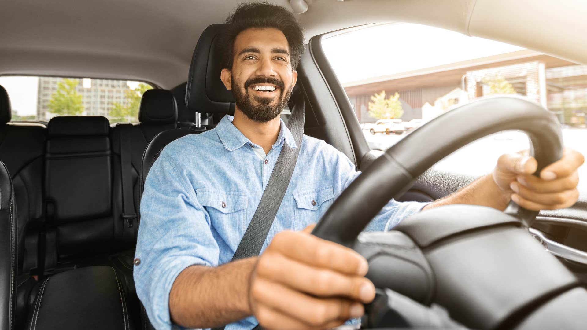 driver using the left lane for passing in his car