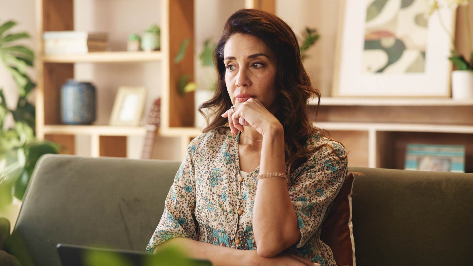 arrogant woman afraid to take risks sitting alone