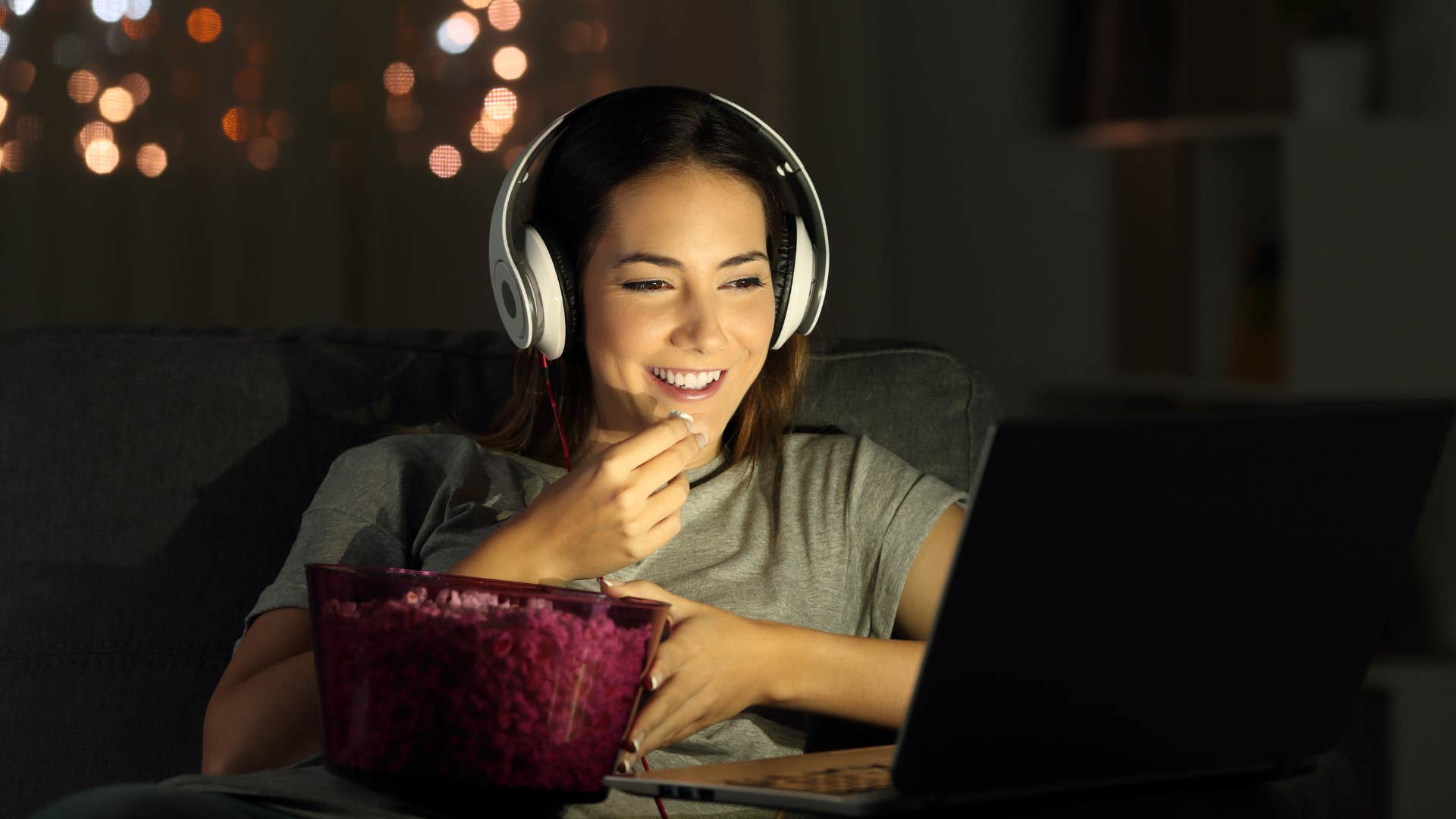 egotistical woman finding joy in hiding behind social media profile