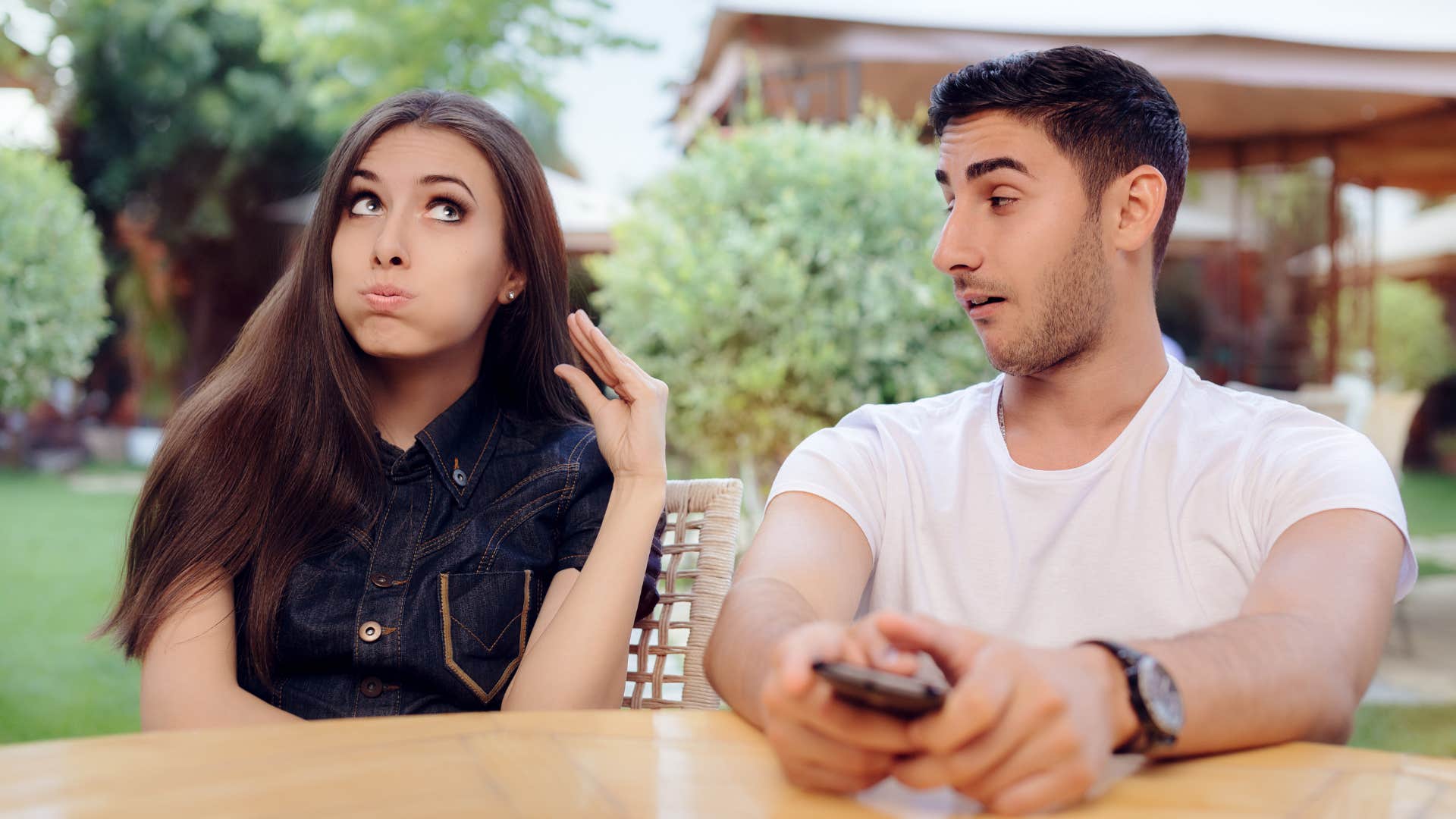woman being passive-aggressive to partner