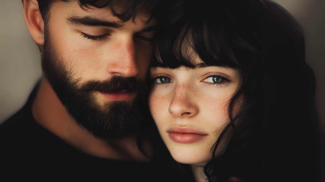 Woman who loves man from the depths of her soul.