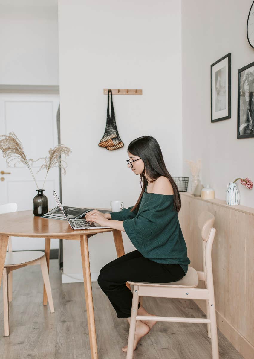 woman working from home