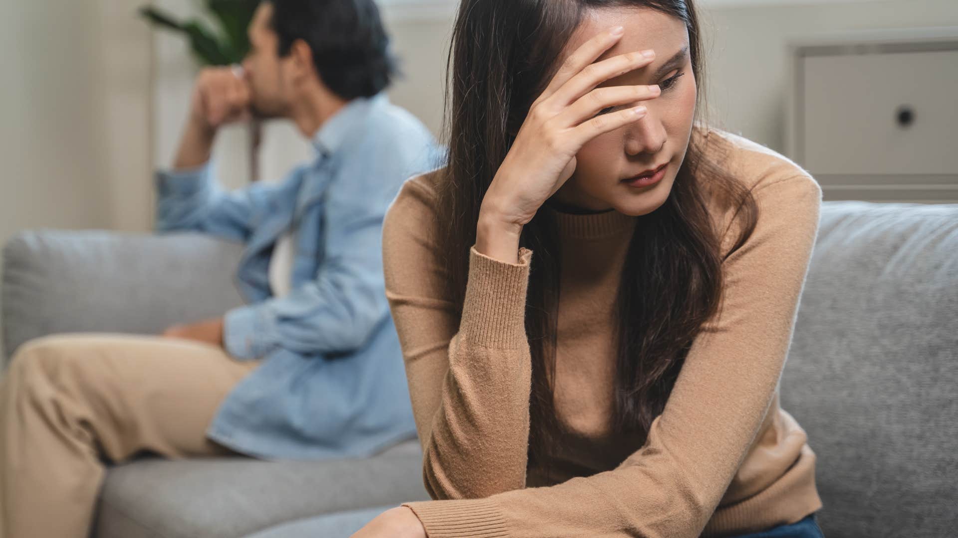 woman who is constantly irritated by man who can only hang out couple times a month