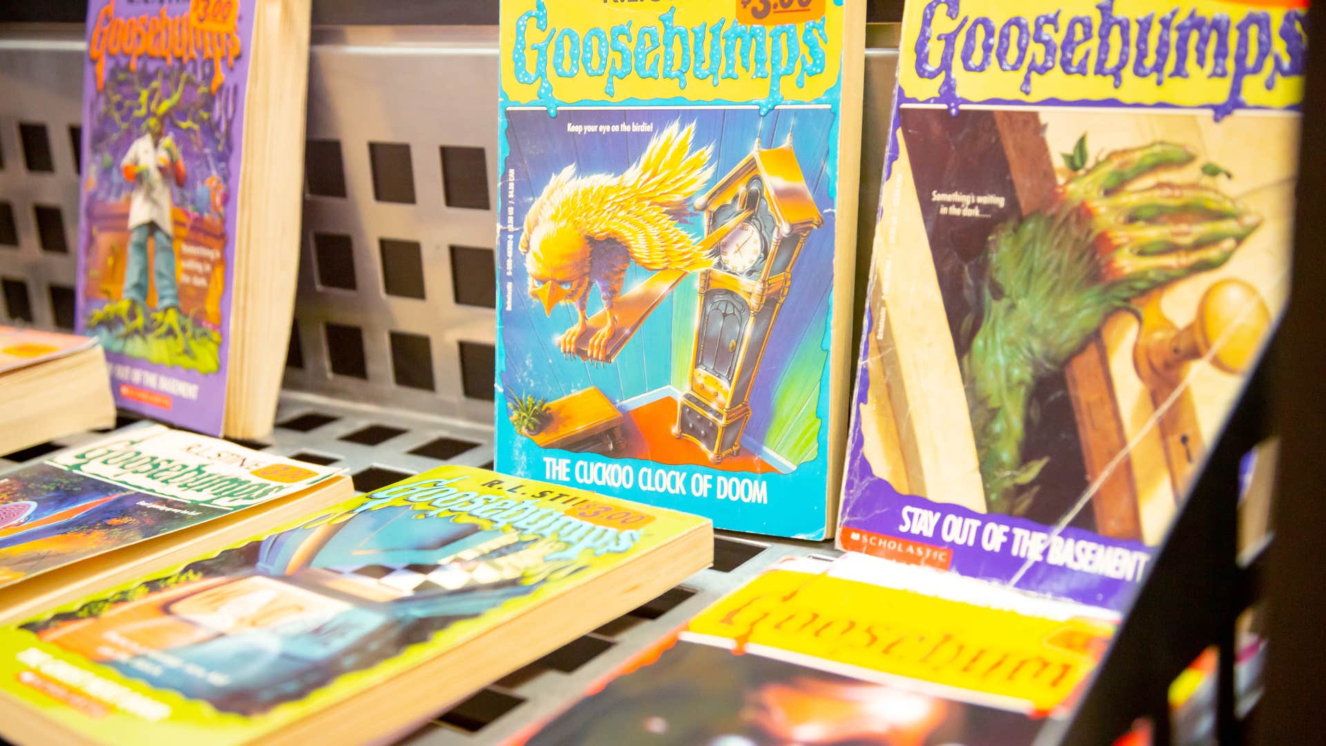 goosebumps books set up at book store